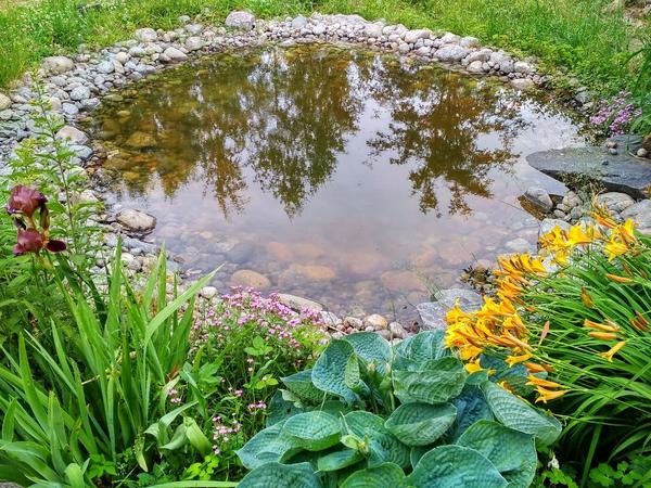 Пруд и водопад с инструкцией для повторения